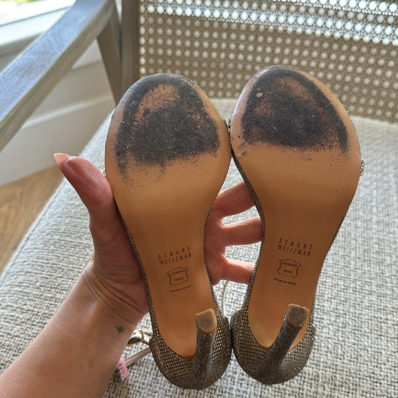 Stuart Weitzman Platinum heel sandal size 5.5 - Picture 7 of 12